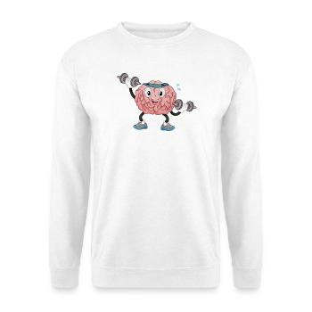 Gehirn im Fitnessstudio - Unisex Pullover - Weiß - Vorne