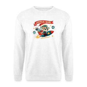 Père Noël Fusée Festive - Sweat-shirt Unisexe - blanc - Devant