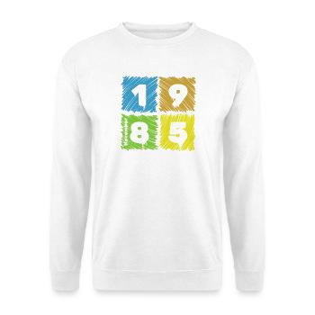 40. Geburtstag Farbige Patches depuis 11/1985 - Sweat-shirt Unisexe - blanc - Devant
