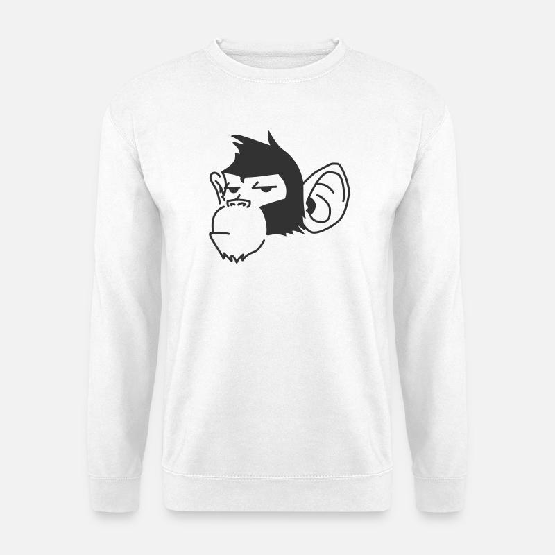 Urban Affe – Streetart Graffiti Primat - Unisex Pullover - Weiß