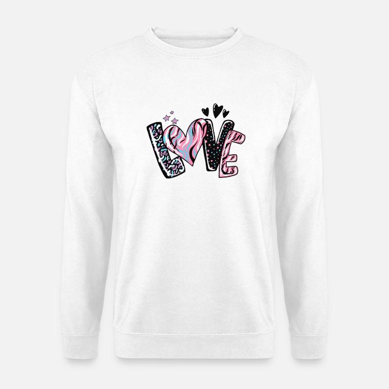 Love Kaleido Herz Muster - Unisex Pullover - Weiß