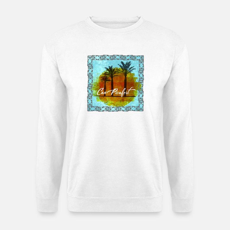 Can Picafort Palmen Sunset - Unisex Pullover - Weiß