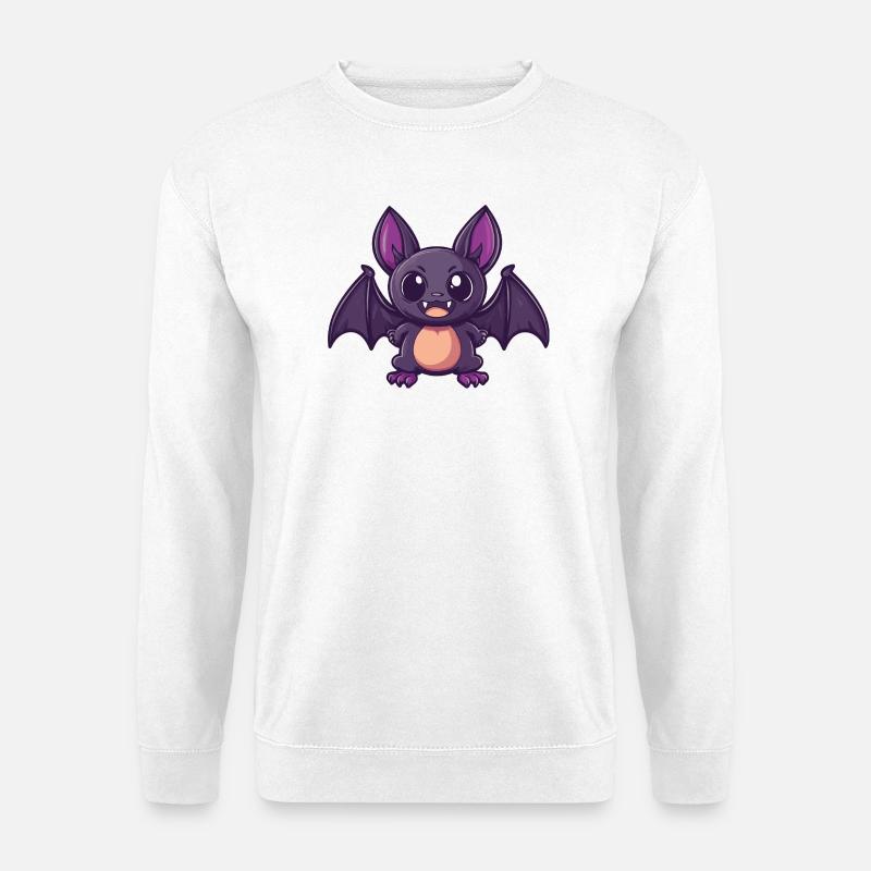 Fledermaus Halloween Lustig Comic - Unisex Pullover - Weiß