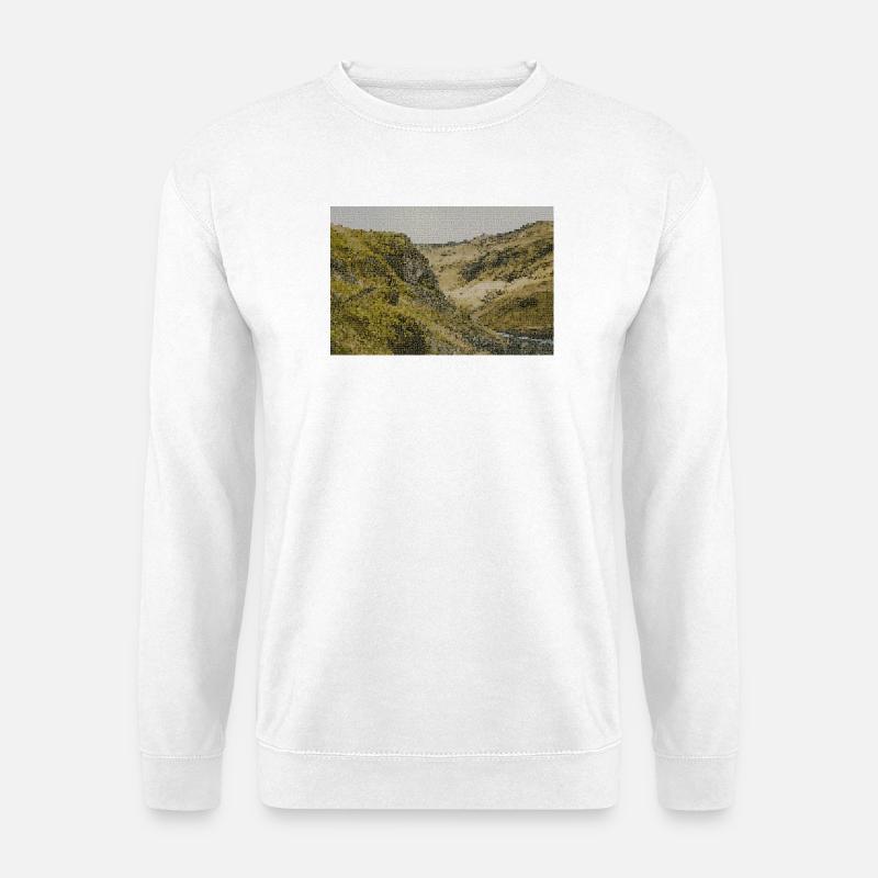 Wüstenfluss Tallandschaft - Unisex Pullover - Weiß