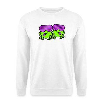 grenouilles fête lunettes de soleil cool drôle bande dessinée duo - Sweat-shirt Unisexe - blanc - Devant