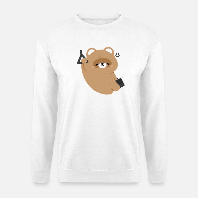 Tired Bear Commute - Unisex Sweatshirt - white