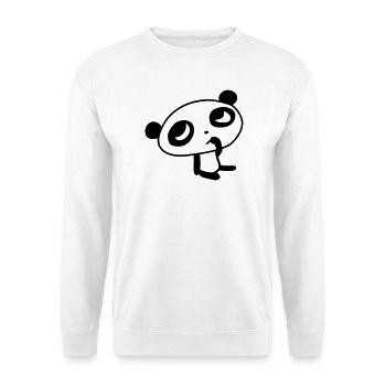 Niedlicher Panda – Kawaii Bär & Bambus Design - Unisex Pullover - Weiß - Vorne