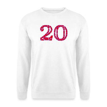 20. 20e ANNIVERSAIRE. ANNIVERSAIRE 20 ANS. 20 ANS. - Sweat-shirt Unisexe - blanc - Devant