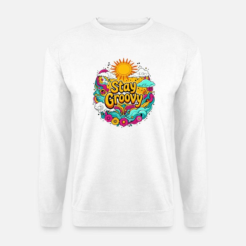Psychedelisch Retro - Unisex Pullover - Weiß