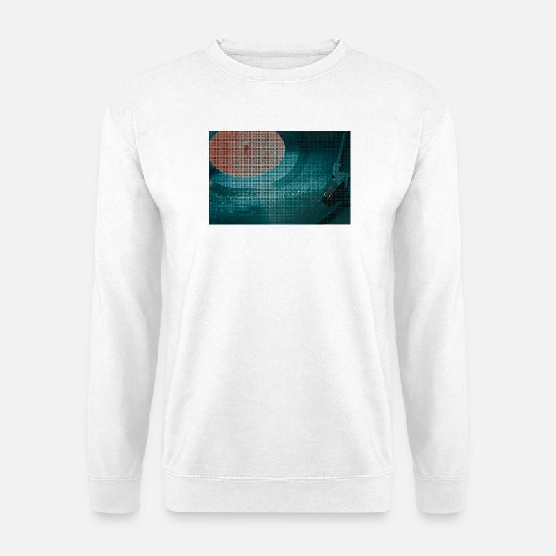 Turntable in a curvy pattern - Unisex Sweatshirt - white