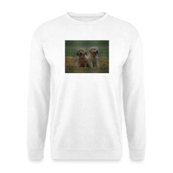 Two Labrador Retriever puppies with triangle pattern - Unisex Sweatshirt - white - Front