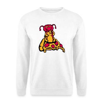 Caterpillar Eats Pizza Salami Hole Fromage Affamé Drôle - Sweat-shirt Unisexe - blanc - Devant