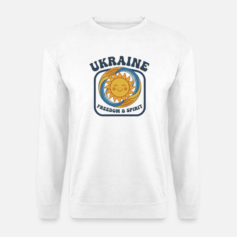 Ukraine Sonne Freiheit Geist - Unisex Pullover - Weiß