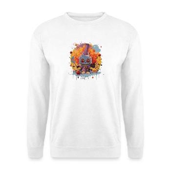 Farbenfroher Clown mit Zylinder - Unisex Pullover - Weiß - Vorne