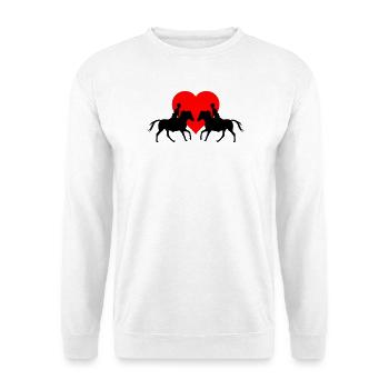 Cœur Cavalier Couples dans le Cœur - Sweat-shirt Unisexe - blanc - Devant
