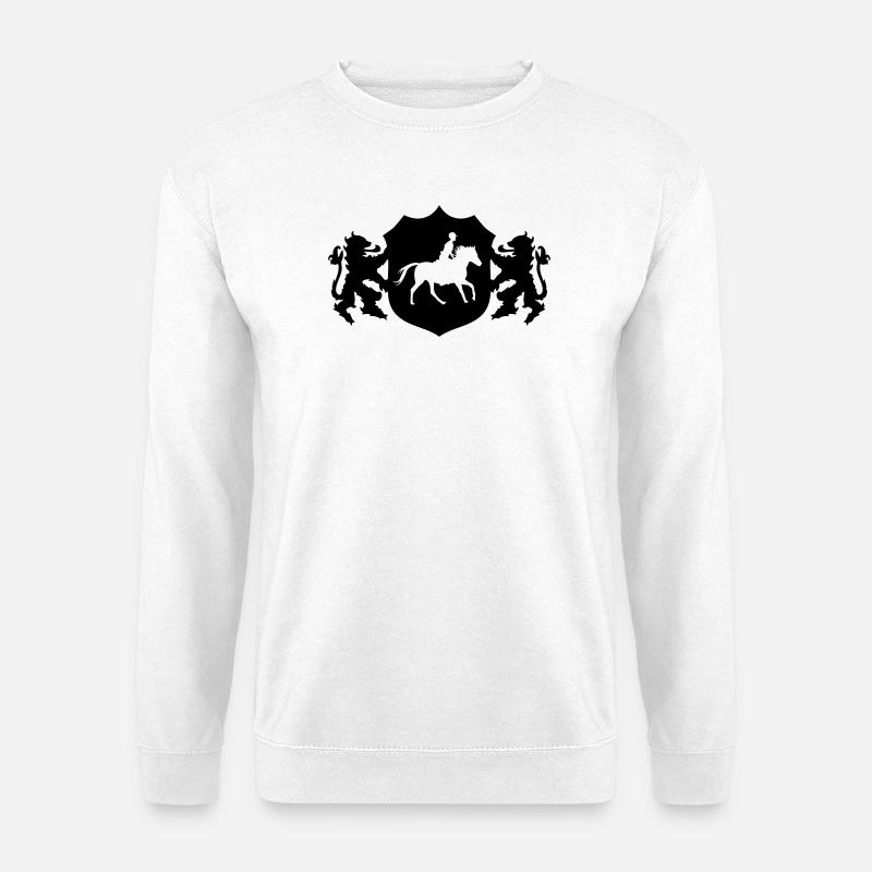 Pferde Reiter Wappen - Unisex Pullover - Weiß
