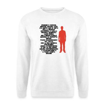 Rote menschliche Figur auf schwarzem Hintergrund - Unisex Pullover - Weiß - Vorne