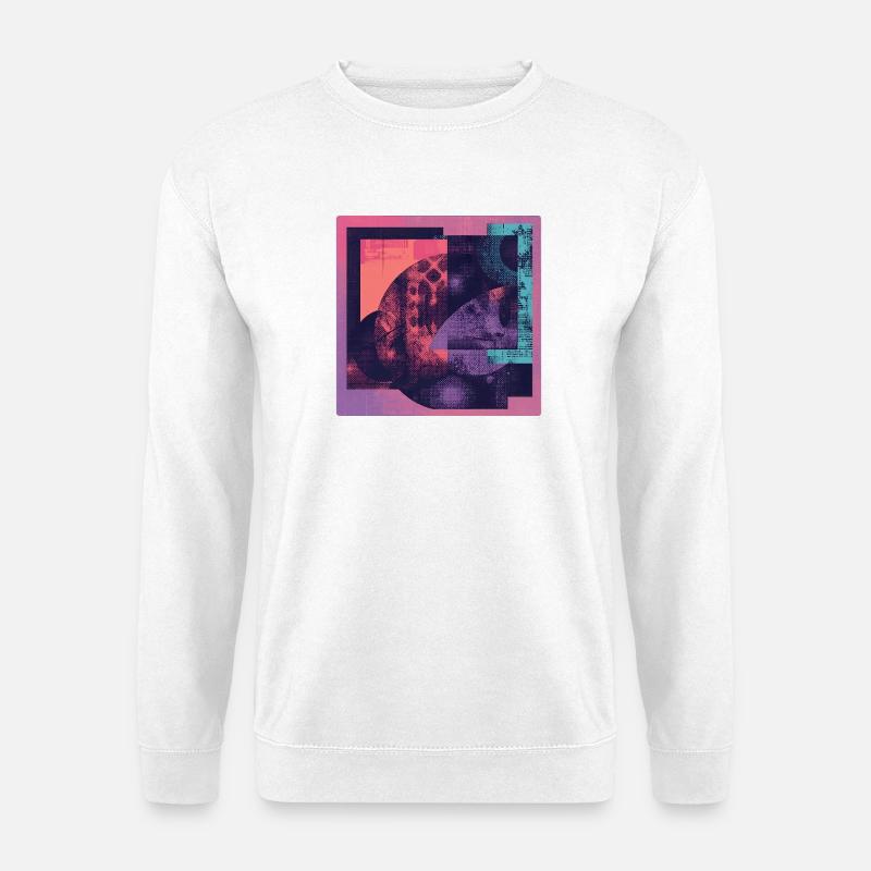 Neon Collage Geometric Pattern - Unisex Sweatshirt - white
