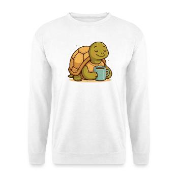 Kaffee-Turtel im Morgenlicht - Unisex Pullover - Weiß - Vorne
