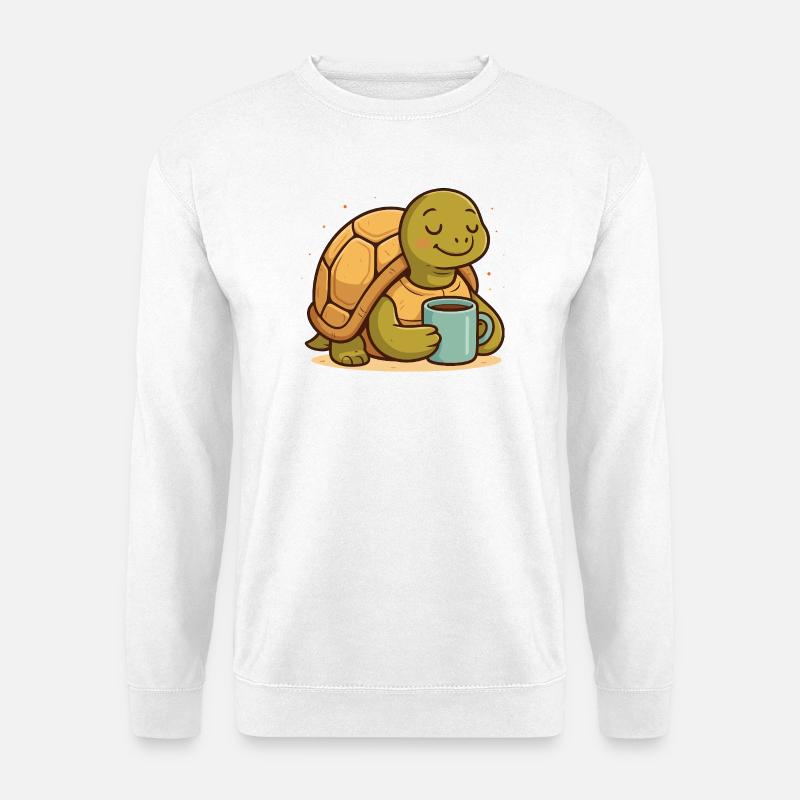 Kaffee-Turtel im Morgenlicht - Unisex Pullover - Weiß