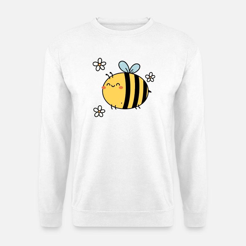 Buzzing with Joy – Kawaii Bee & Blossoms - Unisex Sweatshirt - white