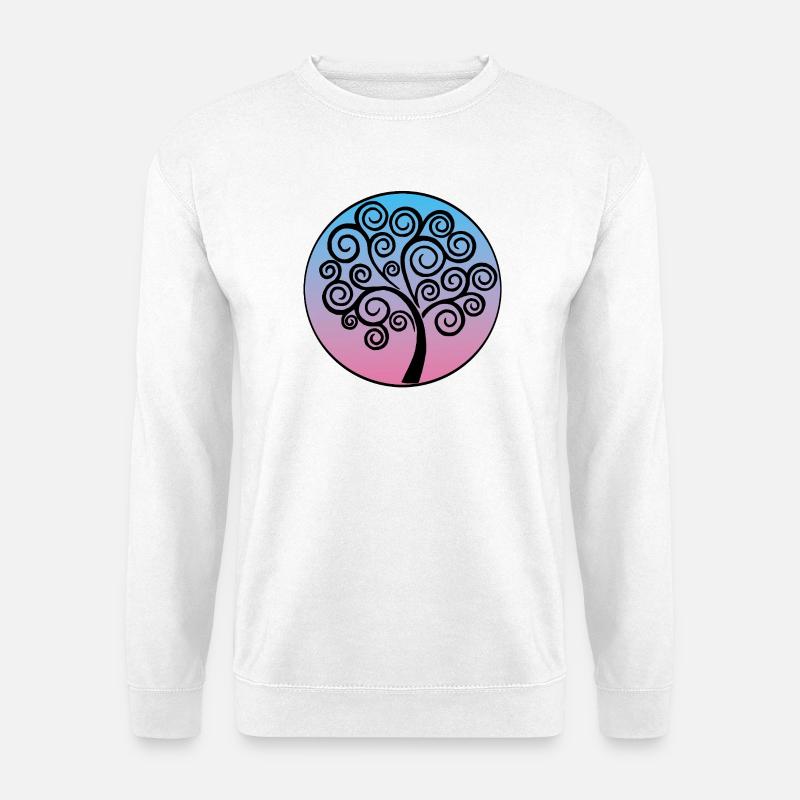 Schwarzer Spiralbaum des Lebens - Unisex Pullover - Weiß