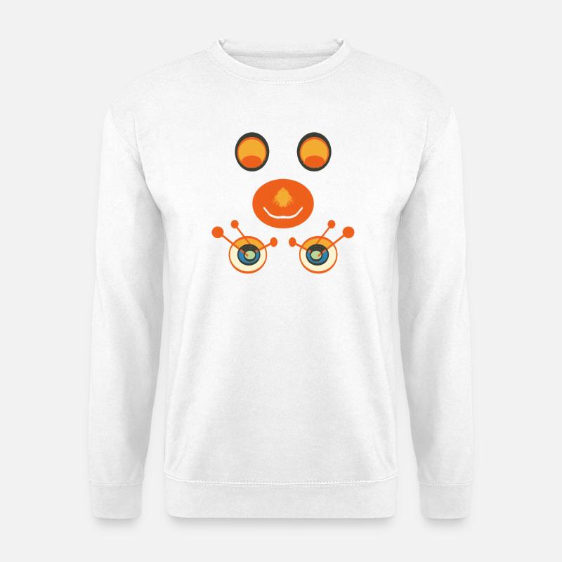 Orangenes Lächeln Cartoon - Unisex Pullover - Weiß