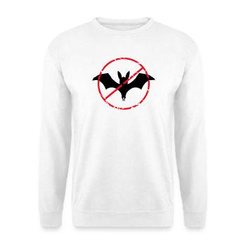 Keine Fledermäuse Schild verboten Halloween lustig - Unisex Pullover - Weiß - Vorne