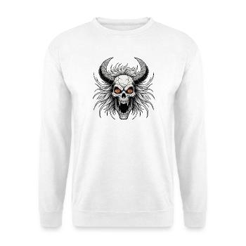 Teufelsschädel mit Hörnern - Unisex Pullover - Weiß - Vorne