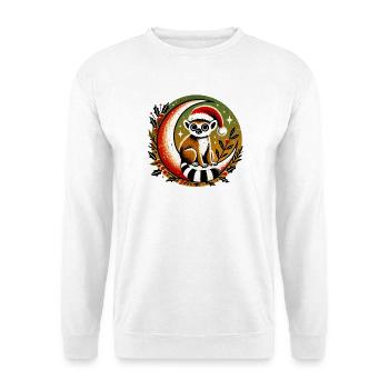 Santa Lemur on Moon - Unisex Sweatshirt - white - Front
