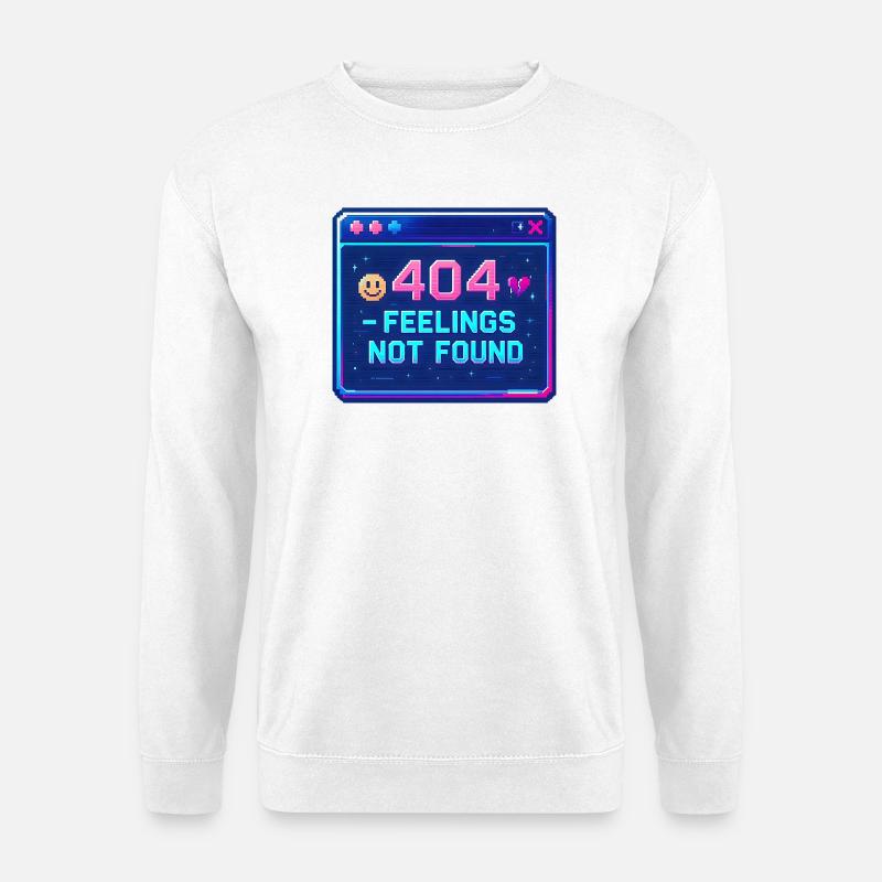 Y2K Retro – 404 Feelings Not Found - Unisex Sweatshirt - white