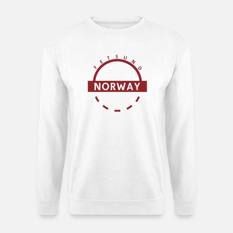 Norwegen Rundes Emblem mit Ländername - Unisex Pullover - Weiß