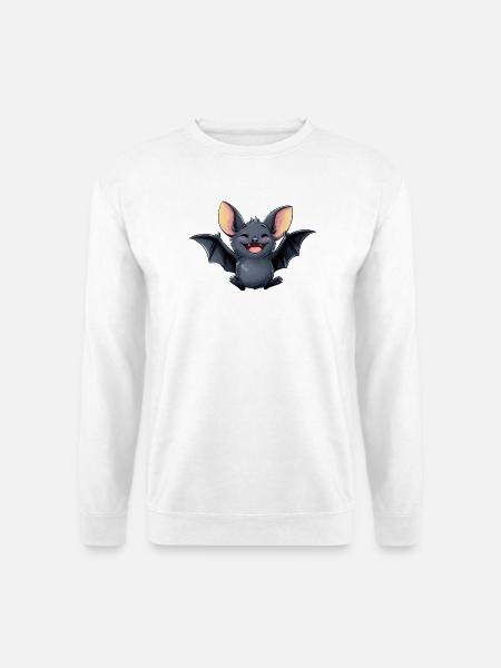 Fledermaus, nachtaktives Tier an Halloween - Unisex Pullover - Weiß
