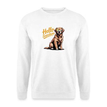 Hello Sunshine - Cool Golden Retriever Pet Logo - Unisex Sweatshirt - white - Front