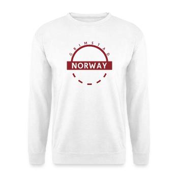Grimstad Norway Round Badge - Unisex Sweatshirt - white - Front