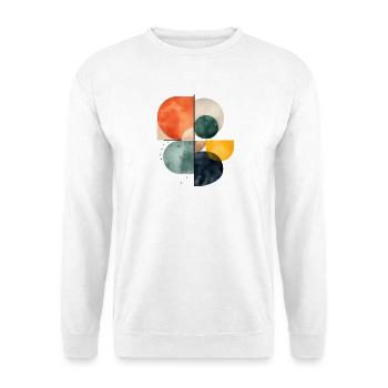 Abstrakte Kreise Aquarell Design Bunt Geometrie - Unisex Pullover - Weiß - Vorne