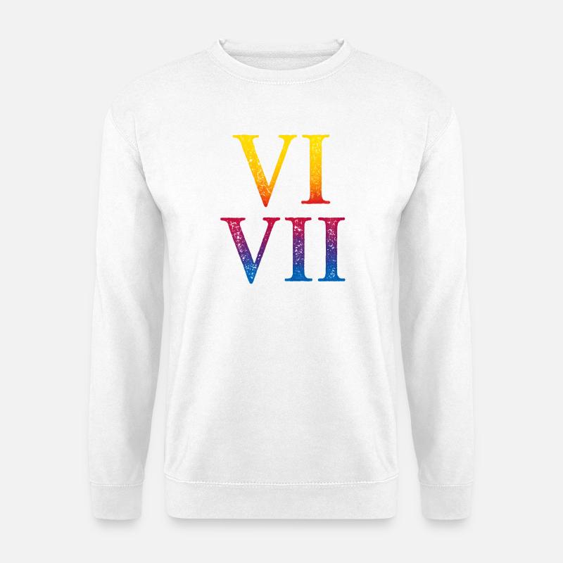 67 Meme VII Römischer Ziffernstapel - Unisex Pullover - Weiß