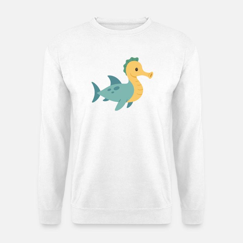 Seepferdchen-Hai im Meer - Unisex Pullover - Weiß