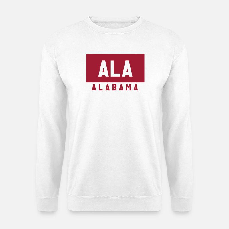 Alabama ALA Typografische Flagge - Unisex Pullover - Weiß
