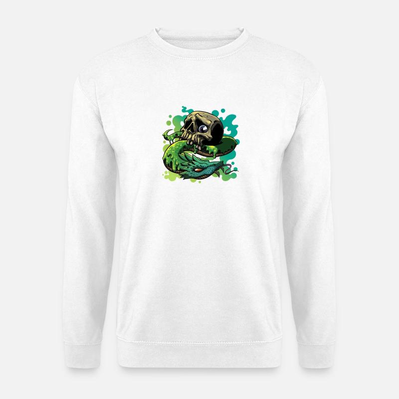 Neon Schlange Schädel - Unisex Pullover - Weiß