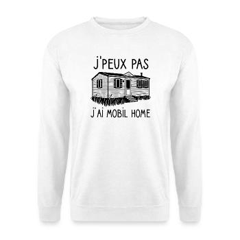 T-shirt mobile home camping humour - Unisex Sweatshirt - white - Front