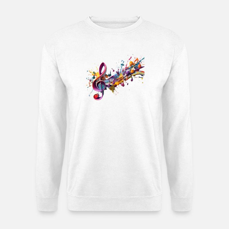 Coloured notes with clef - Unisex Sweatshirt - white
