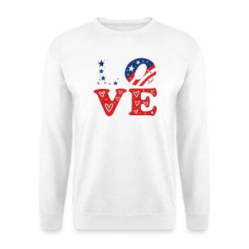 LIEBE Tricolor Sterne und Herzen - Unisex Pullover - Weiß - Vorne
