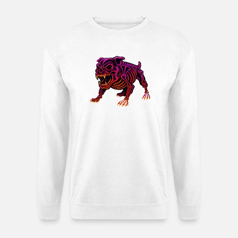 Neon Skelett Dinosaurier - Unisex Pullover - Weiß
