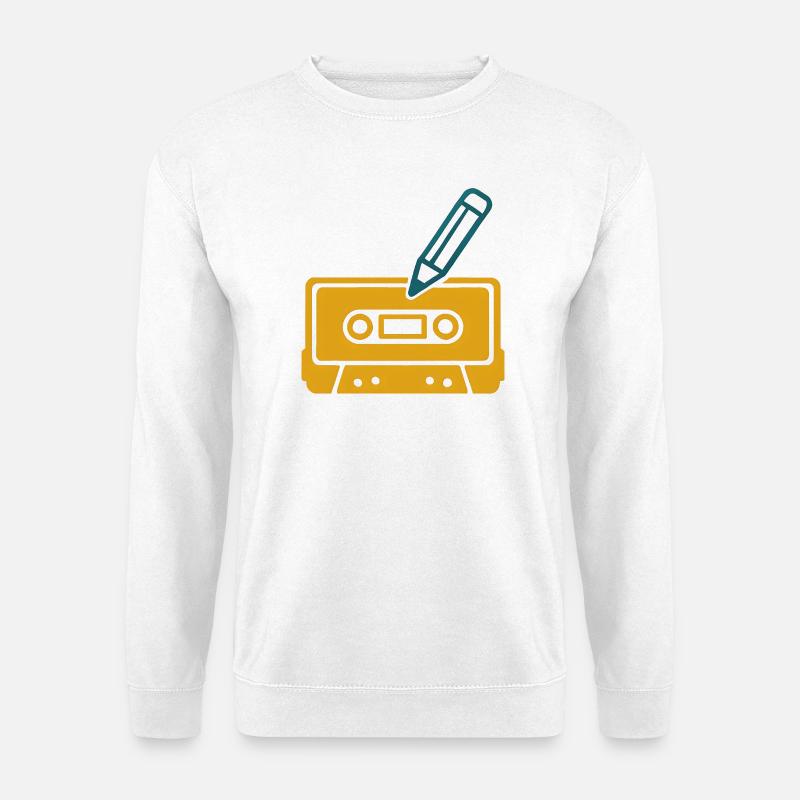 Retro Bleistift Kassette - Unisex Pullover - Weiß