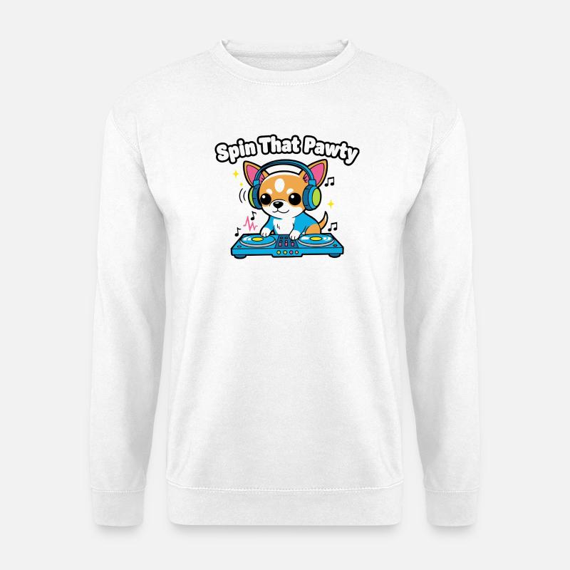 Spin That Pawty DJ Pup - Unisex Sweatshirt - white