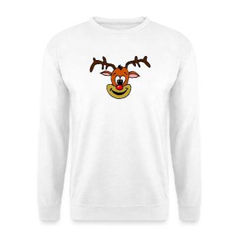 Rodolphe le renne joyeux - Sweat-shirt Unisexe - blanc - Devant