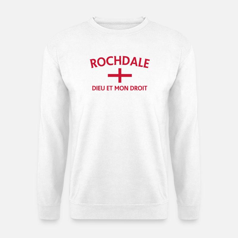 Rochdale Englische Flagge Motto - Unisex Pullover - Weiß