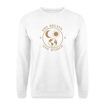 One Breath, One World – Achtsamkeits & Balance - Unisex Pullover - Weiß - Vorne