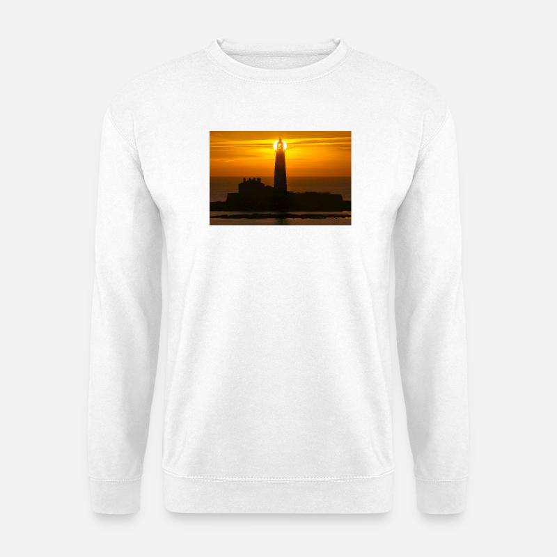 lever du soleil Phare de St Marys - Sweat-shirt Unisexe - blanc